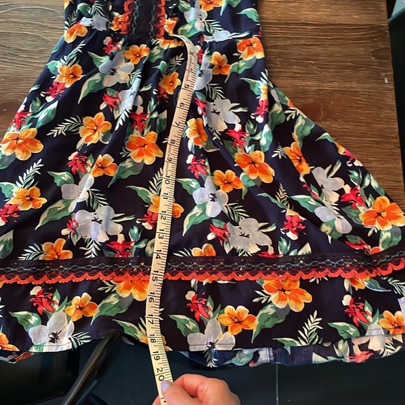 Beautiful colorful lace halter a-line dress EUC. - Picture 4 of 10